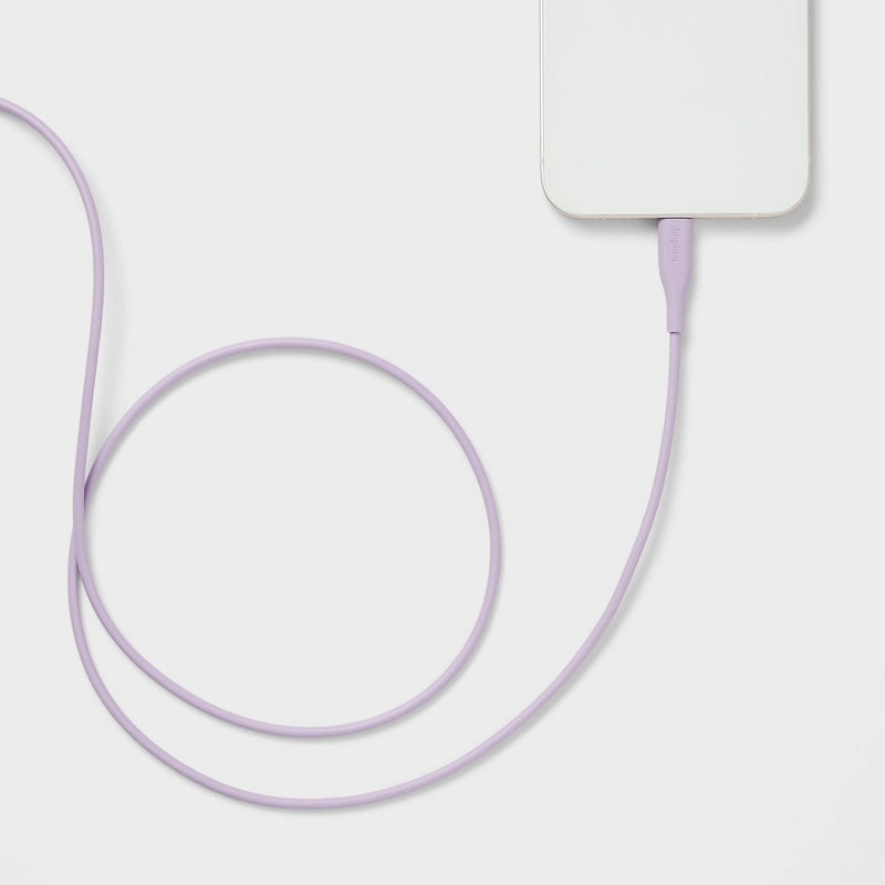 3' Lightning to USB-C Round Cable - heyday Pastel Lavender