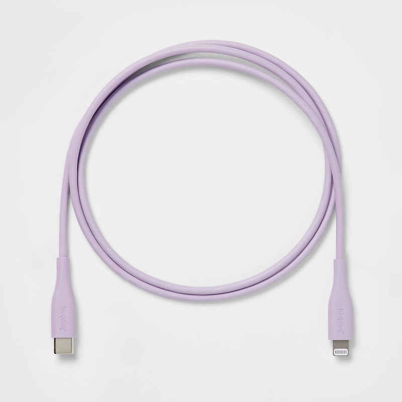 3' Lightning to USB-C Round Cable - heyday Pastel Lavender