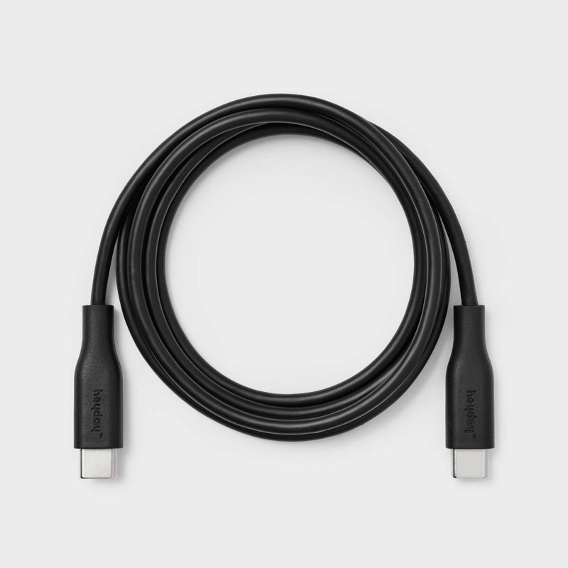 4' USB-C to USB-C Round Cable - heyday Black
