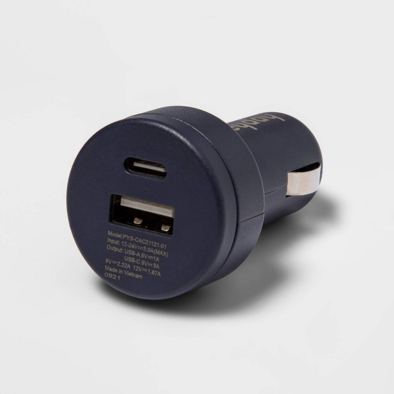 Dual Port 25W Car Charger - heyday Dusk Blue