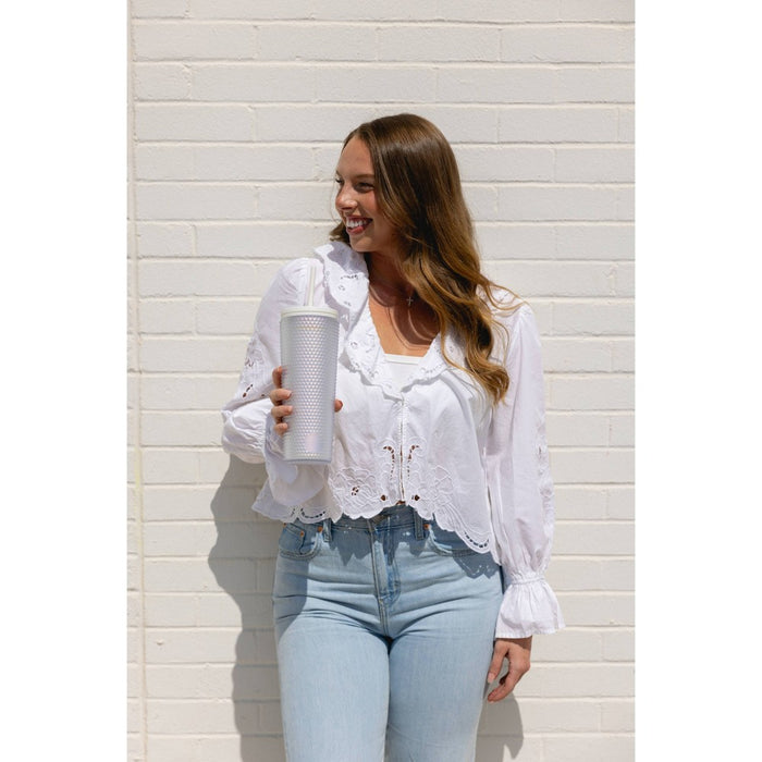 Simple Modern Classic 24oz Plastic Lidded Tumbler Textured Icecicle