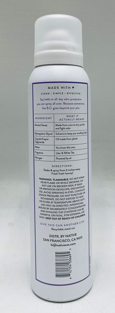 Native Deodorant & Body Spray - Lilac & White Tea - Aluminum Free - 3.5 oz