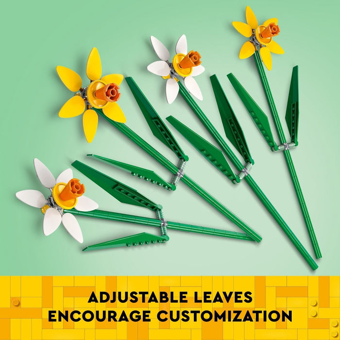 LEGO Daffodils Celebration Gift, Yellow and White Daffodil Room Decor 40747