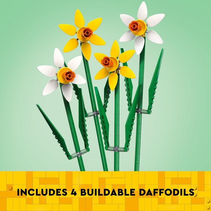LEGO Daffodils Celebration Gift, Yellow and White Daffodil Room Decor 40747