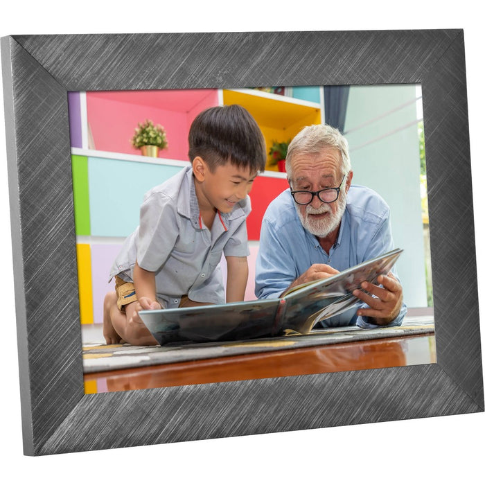 8" Wi-Fi Digital Photo Frame Brushed Gray Metal - Polaroid