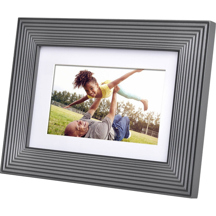 7" Digital Picture Frame with Mat Gray Wood - Polaroid