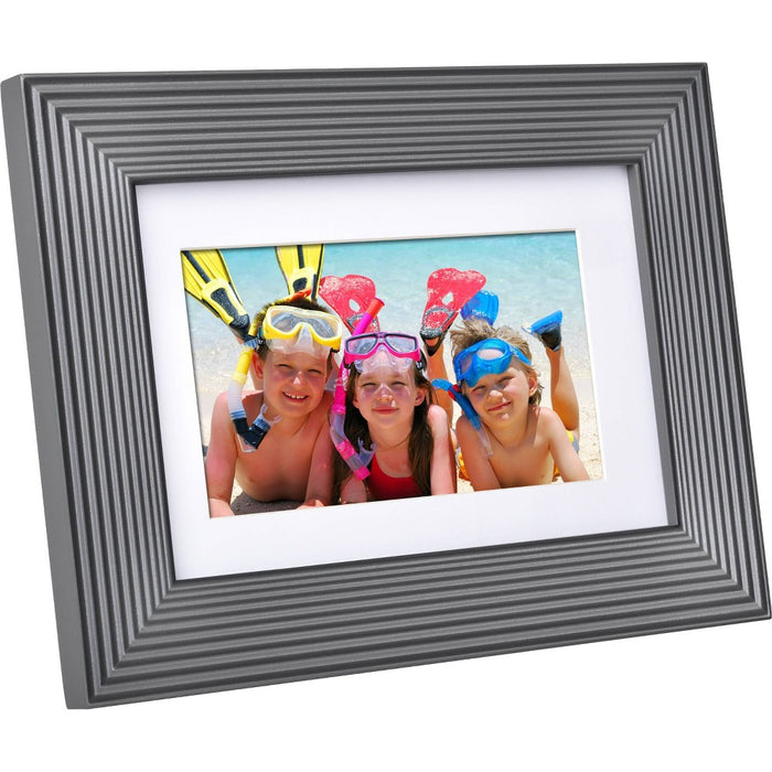 7" Digital Picture Frame with Mat Gray Wood - Polaroid