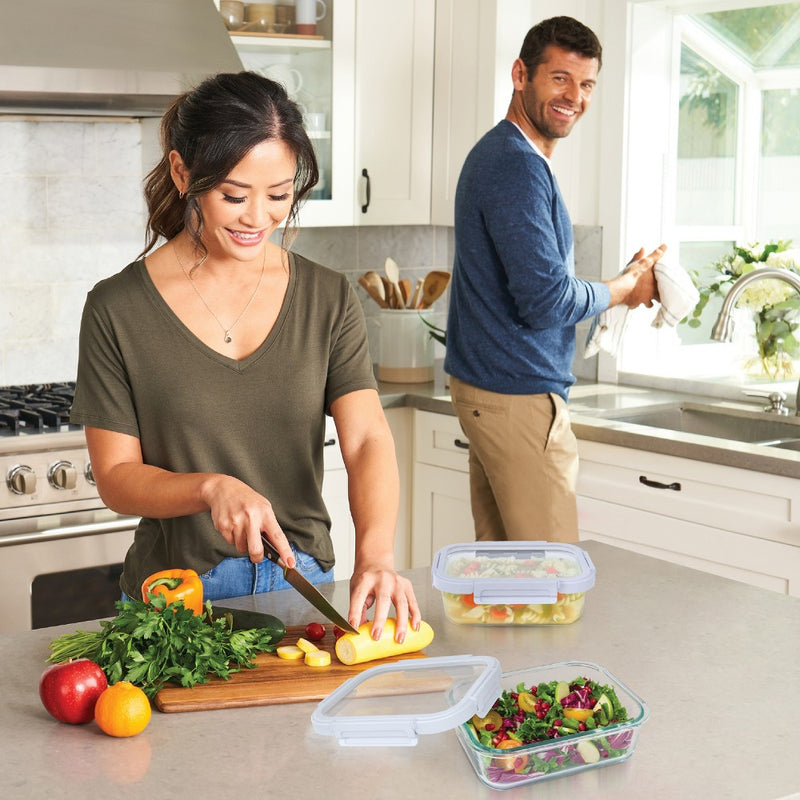 Bentgo 2pc 4.4c Glass Meal Prep Container Set Blue Quartz