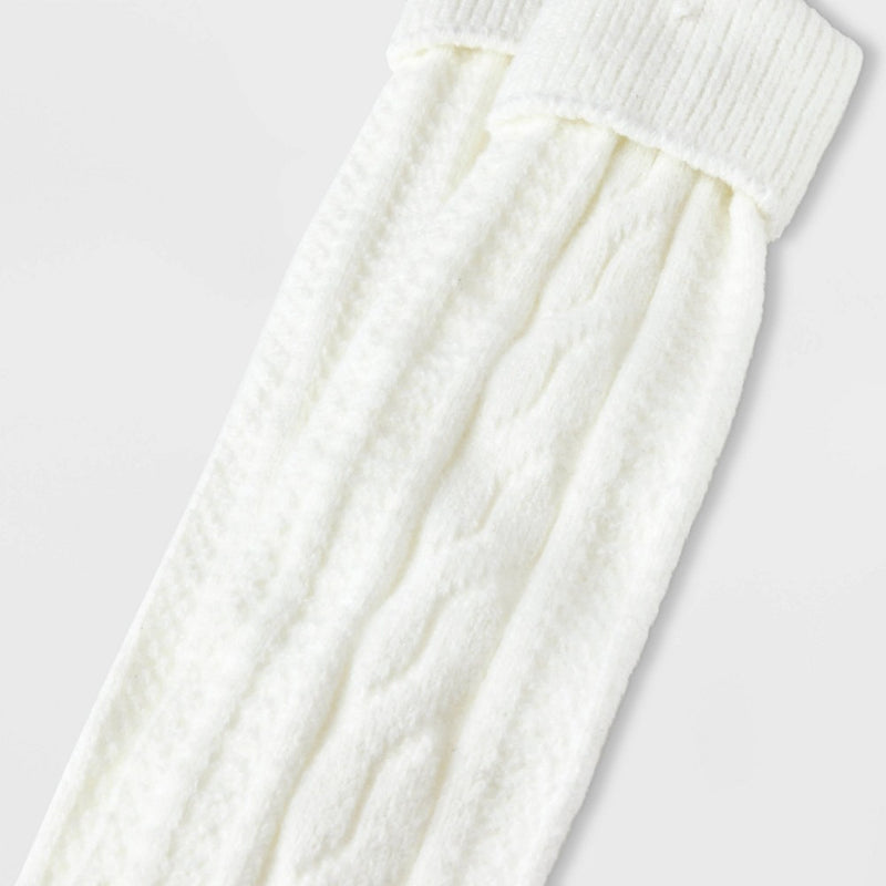 Women's Cable Super Soft Over the Knee Boot Socks with Cuff - Universal Thread Ivory 4-10