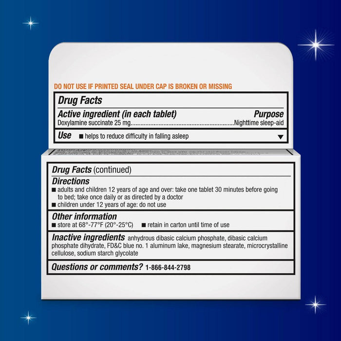 Unisom SleepTabs Nighttime Sleep-Aid Tablets - Doxylamine Succinate - 80ct