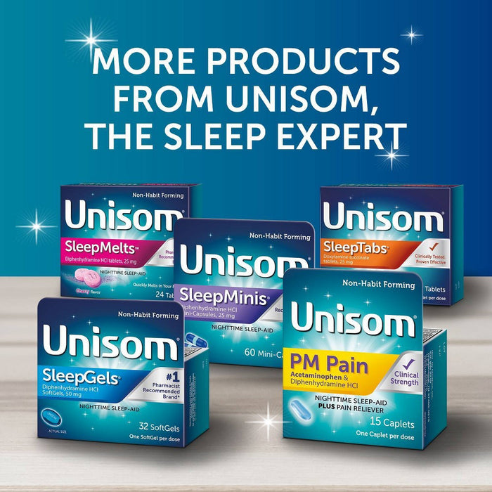 Unisom SleepTabs Nighttime Sleep-Aid Tablets - Doxylamine Succinate - 80ct