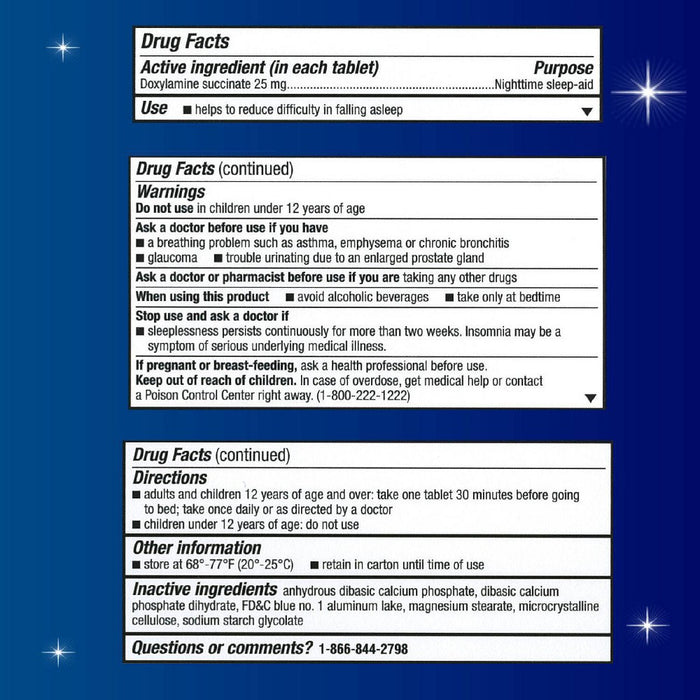 Unisom SleepTabs Nighttime Sleep-Aid Tablets - Doxylamine Succinate - 80ct
