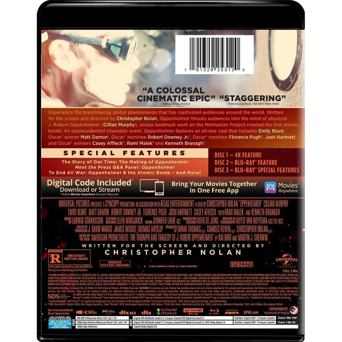 Oppenheimer (4K/UHD + Blu-ray + Digital) *ADD 3 TO YOUR CART & 1 IS FREE!*