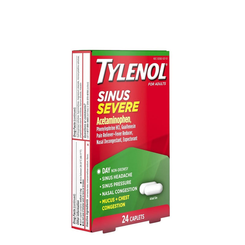 Tylenol Sinus Severe Non-Drowsy Pain & Congestion Relief Caplets - Acetaminophen - 24ct