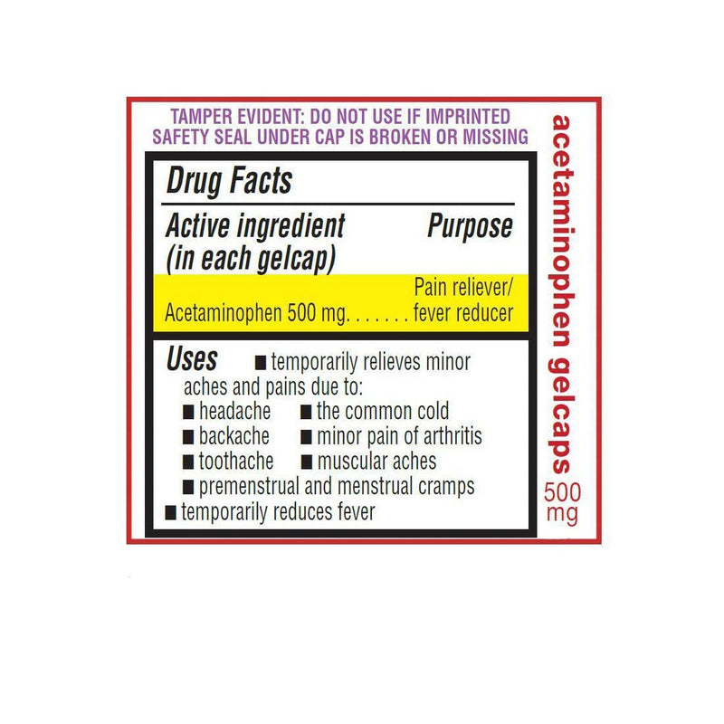 Acetaminophen Extra Strength Pain Reliever + Fever Reducer Quick Release Gelcaps - 50ct - up & up