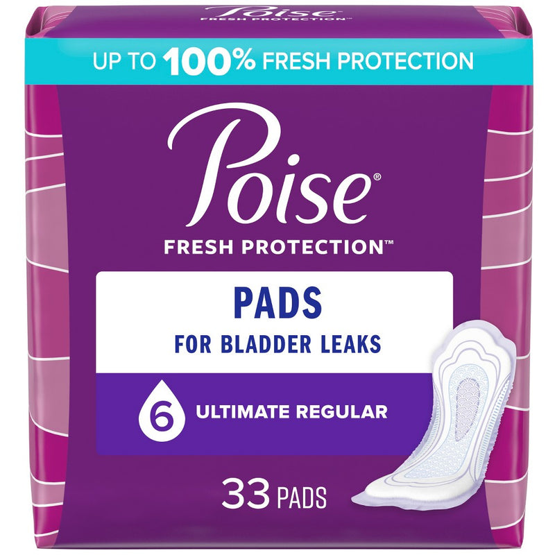 Poise Original Design Postpartum Incontinence Pads for Women - Ultimate Absorbency - Regular - 33ct