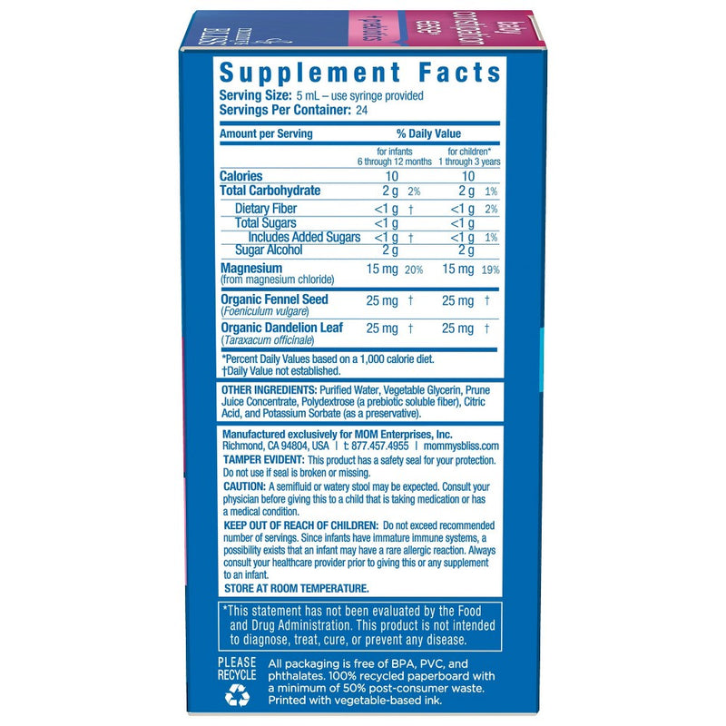 Mommy's Bliss Baby Constipation Ease + Prebiotics - 4oz (24 servings)