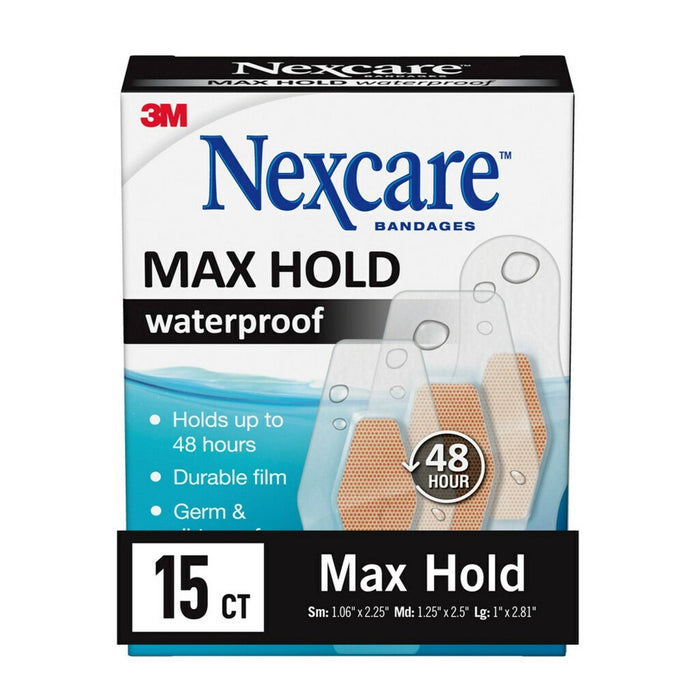 Nexcare Max Hold Waterproof Assorted Bandages - 15ct