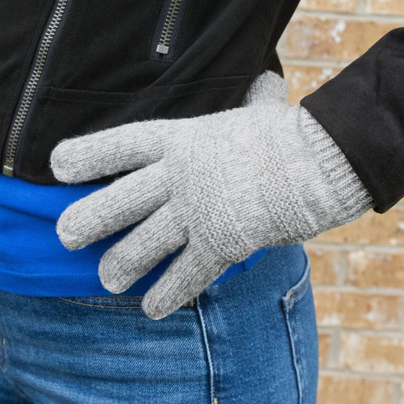 Isotoner Adult Smartdri Knit Gloves - Light Gray