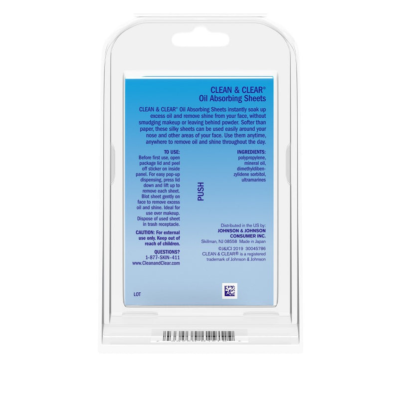 Clean & Clear Oil Absorbing Facial Sheets for Face & Nose - 50 ct