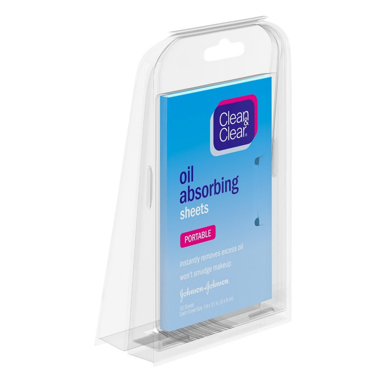 Clean & Clear Oil Absorbing Facial Sheets for Face & Nose - 50 ct