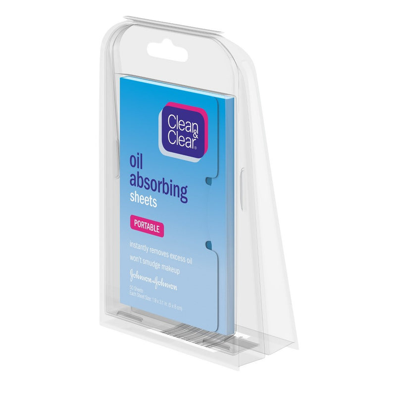 Clean & Clear Oil Absorbing Facial Sheets for Face & Nose - 50 ct