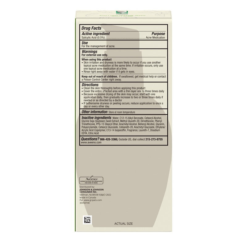 Aveeno Clear Complexion Acne Facial Moisturizer with Soy & Salicylic Acid for Acne Prone Skin - 4 fl oz