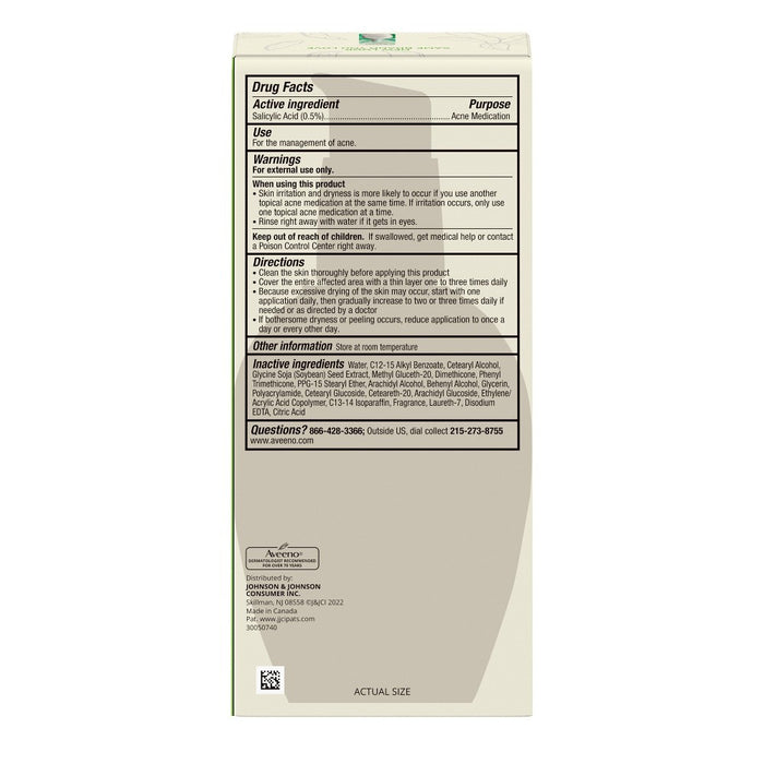 Aveeno Clear Complexion Acne Facial Moisturizer with Soy & Salicylic Acid for Acne Prone Skin - 4 fl oz