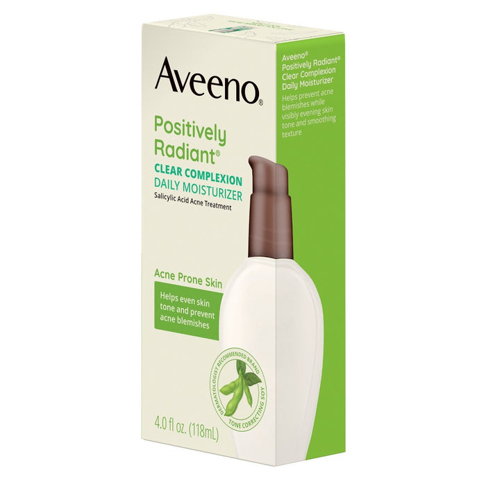 Aveeno Clear Complexion Acne Facial Moisturizer with Soy & Salicylic Acid for Acne Prone Skin - 4 fl oz