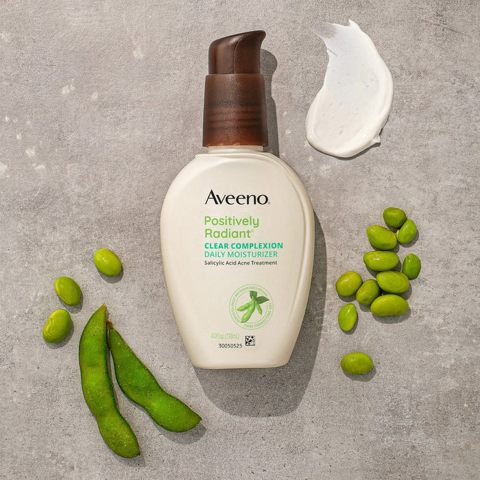 Aveeno Clear Complexion Acne Facial Moisturizer with Soy & Salicylic Acid for Acne Prone Skin - 4 fl oz