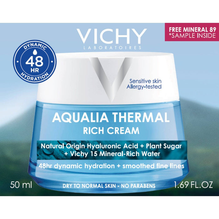 Vichy Aqualia Thermal Rich Face Cream Moisturizer for Dry Skin, Facial Moisturizer with Hyaluronic Acid - 1.69 fl oz?