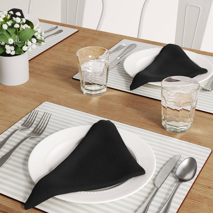 4pk Cotton Easy Care Napkins Black - Threshold