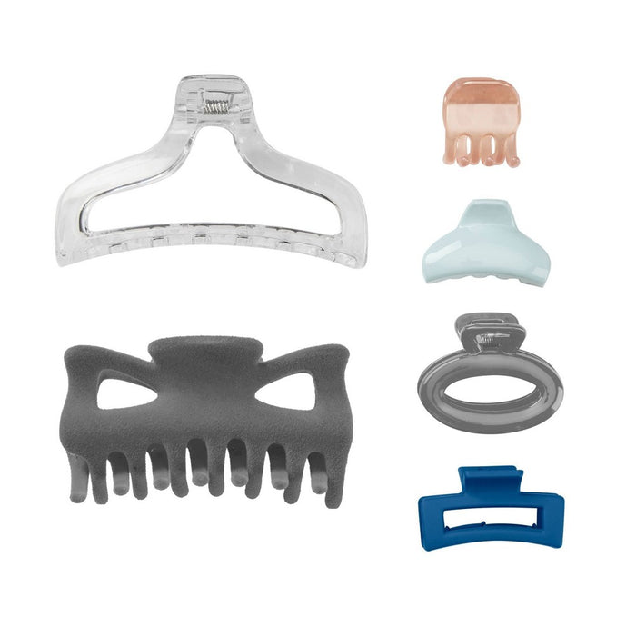 scunci Holiday Assorted Claw Hair Clips Gift Set - Blue - 6ct