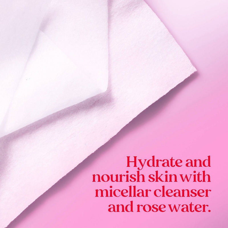 Burt's Bees Facial Cleansing Towelettes Micellar Rose Makeup Removing - Unscented - 30ct