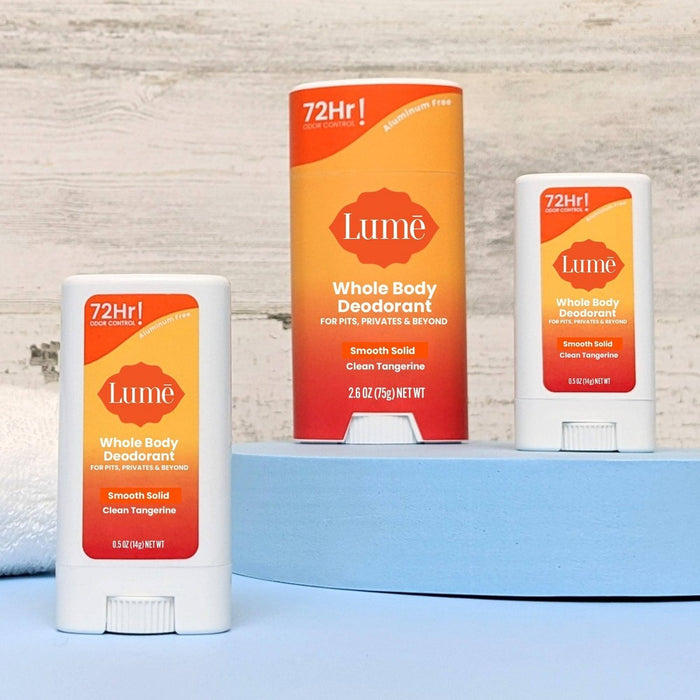 Lume Whole Body Mini Smooth Solid Deodorant Stick - Citrus/Tangerine Scent - Trial Size - 0.5oz