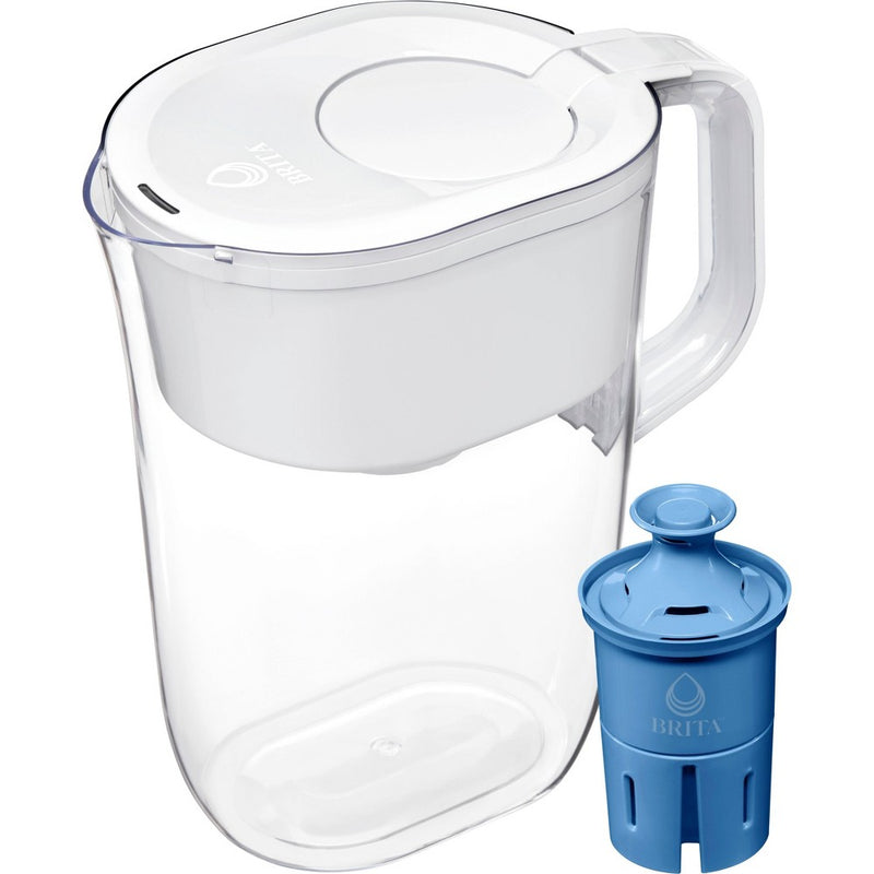 Brita Water Filter 10-Cup Tahoe Water Pitcher Dispenser with Elite Water Filter - White