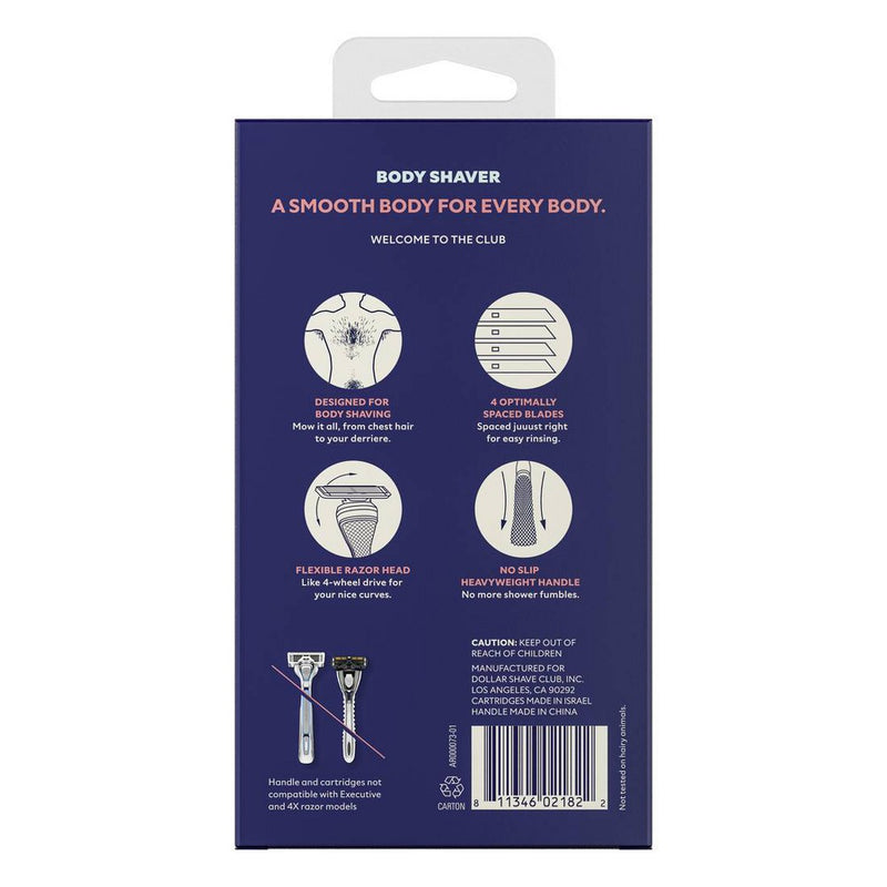 Dollar Shave Club 4-Blade Razor Handle with 2 Cartridges