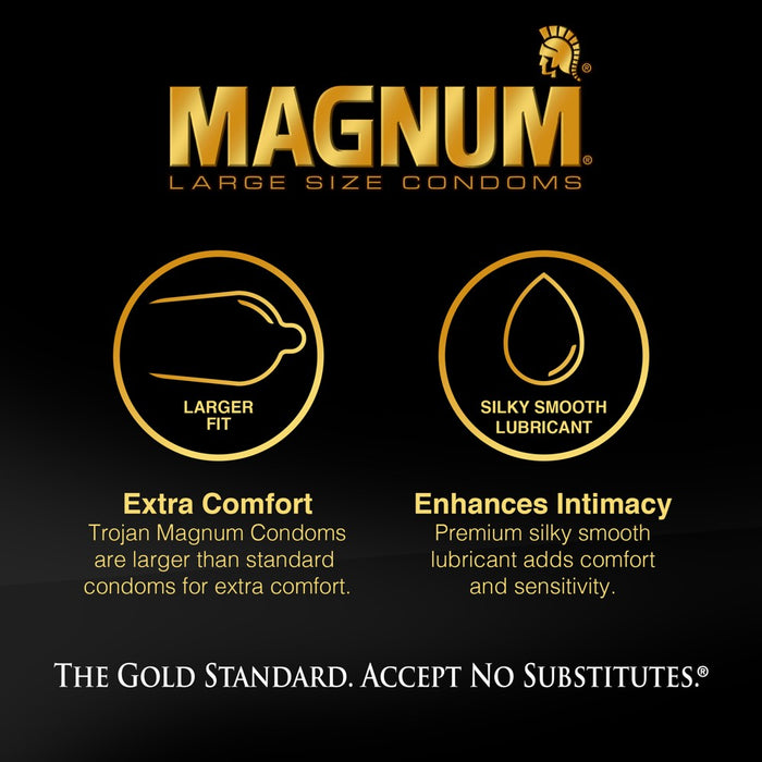 Trojan Magnum Thin Lubricated Condoms - 12ct