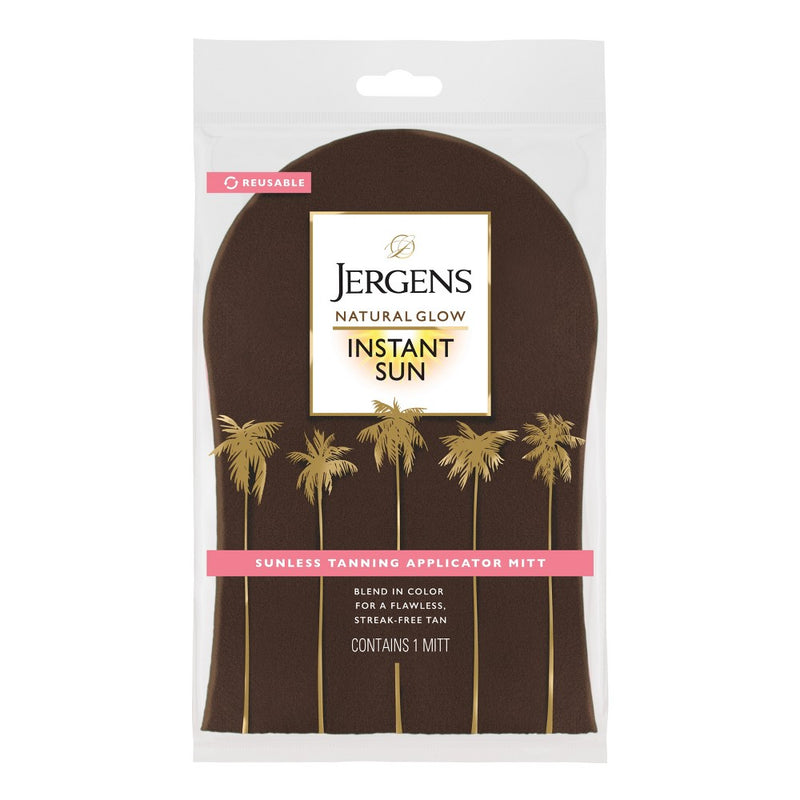Jergens Natural Glow Instant Sun Application Mitt For Self Tanners, Streak-Free Sunless Tanning Glove