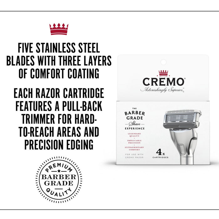 Cremo Barber Grade Razor Blade Refill - 4ct