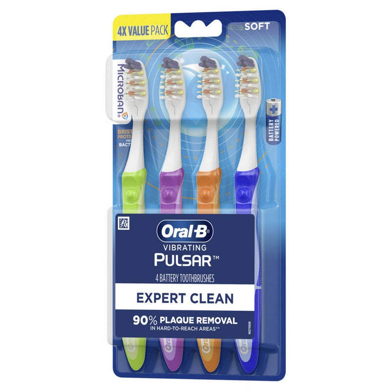 Oral-B Pulsar Expert Clean Battery Soft Toothbrush - 4pk