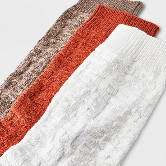 Men's Heel Toe Patch Crew Socks 3pk - Goodfellow & Co Tan/Orange/Cream 6-12