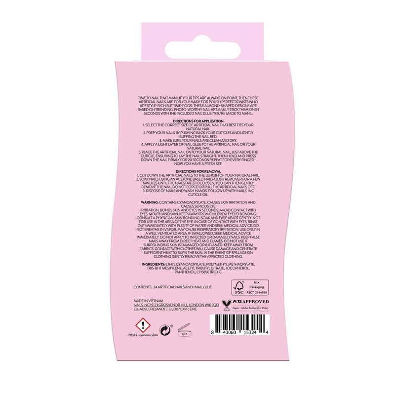 Nails Inc. Fake Nails - Be My Swirl - 24ct