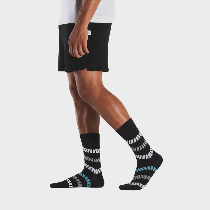 Pair of Thieves Men's Wave Cushion Crew Socks - Black 6-12