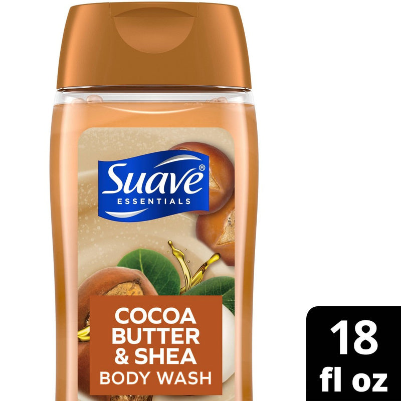 Suave Essentials Cocoa Butter & Shea Creamy Body Wash Soap for All Skin Types - 18 fl oz