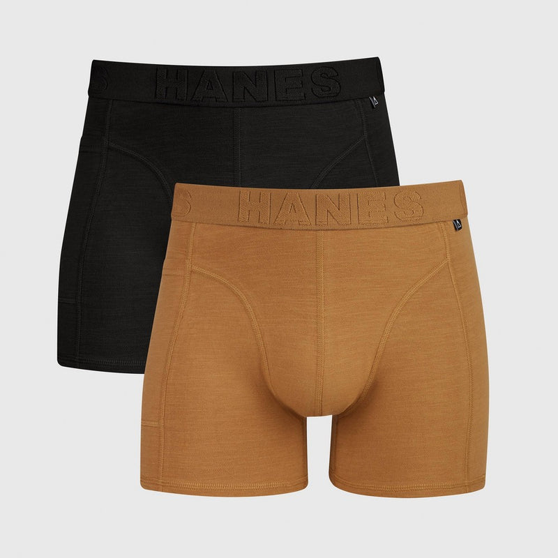 Hanes Premium Men's Explorer Trunks 2pk - Brown/Black S
