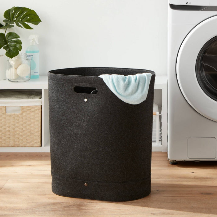 Felt Double Hamper Charcoal - Brightroom