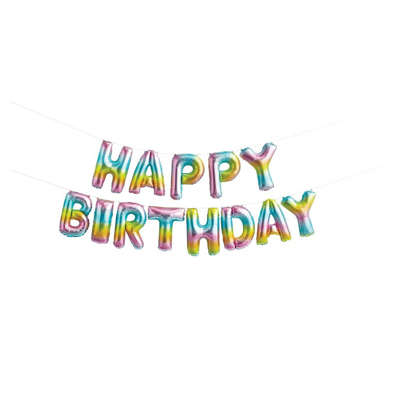 16ct Happy Birthday Pastel Rainbow Balloons - Spritz