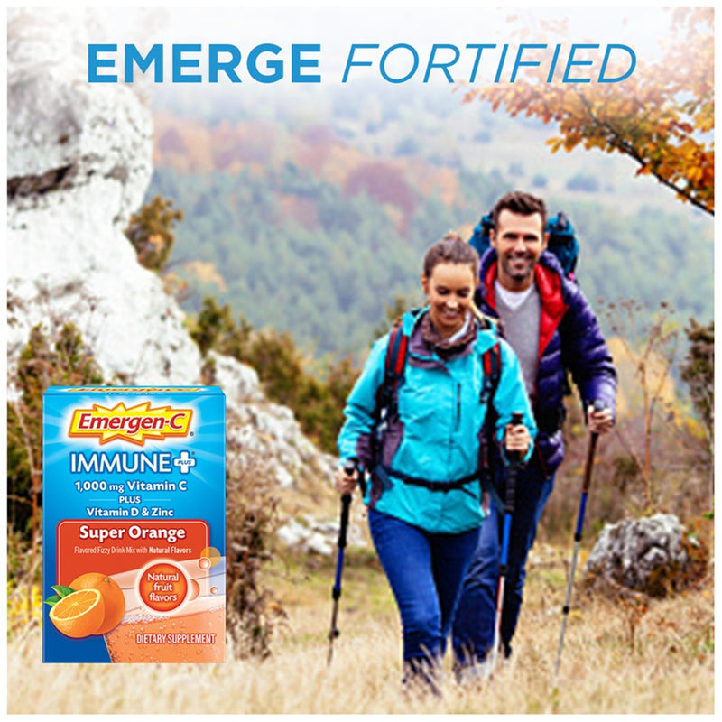 Emergen-C Immune+ Powder Drink Mix with Vitamin C - Super Orange - 30ct