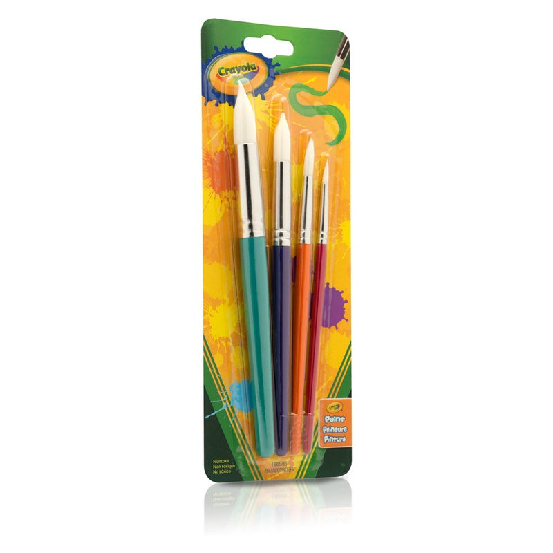 LOT OF 3 - Crayola Big Brushes Assorted Round Tips 4ct